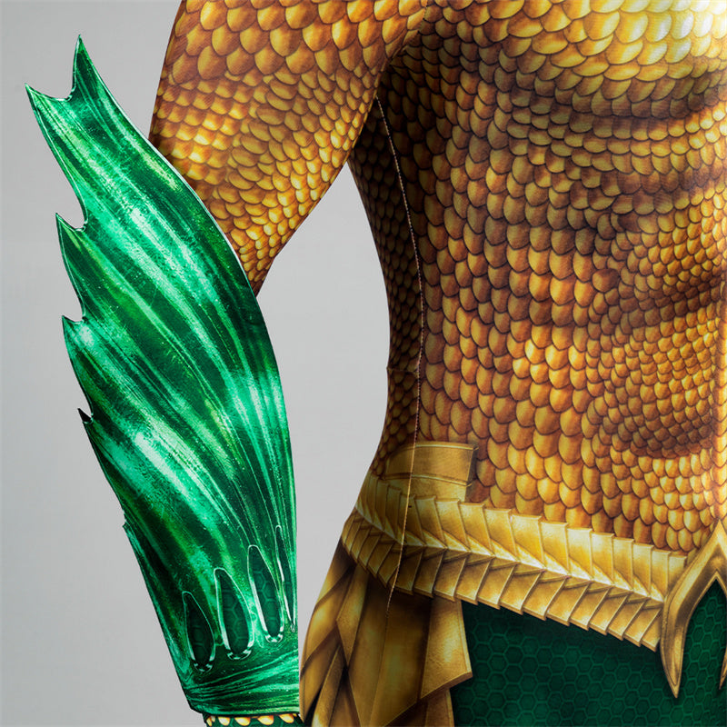 Aquaman Costume Aquaman And The Lost Kingdom Arthur Curry Cosplay Costume Gold Jumpsuit Outfit