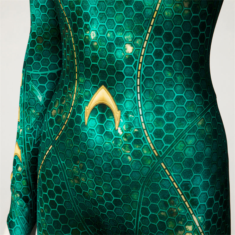 Mera Costume Aquaman 2 Mera Cosplay Supergirl Green Jumpsuit Halloween Carnival Suit