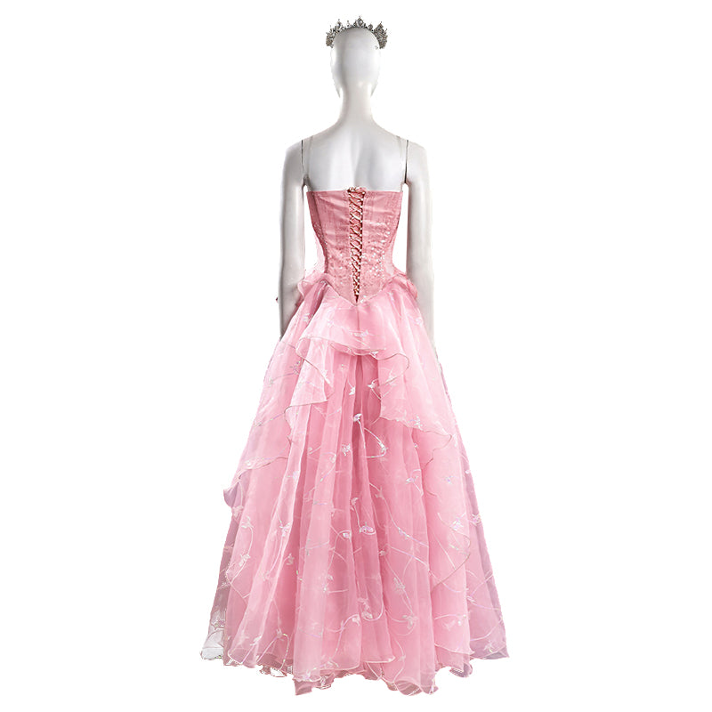 Glinda Wicked Witch Pink Wedding Dress Halloween Costume Outfit ACcosplay, S / Adult Glinda Wicked Witch Pink Wedding Dress Halloween Costume Outfit ACcosplay, S / Adult