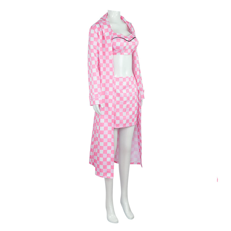 2023 Barbie Movie Pink Dress with Cloak Margot Robbie Barbie Outfit Cosplay Costume