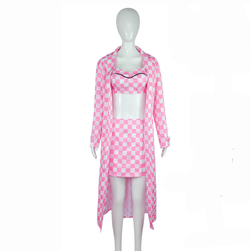 2023 Barbie Movie Pink Dress with Cloak Margot Robbie Barbie Outfit Cosplay Costume
