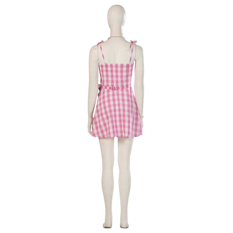 2023 Movie Barbie Beach Dress Margot Robbie Barbie Pink Short Cosplay Costume Outfit