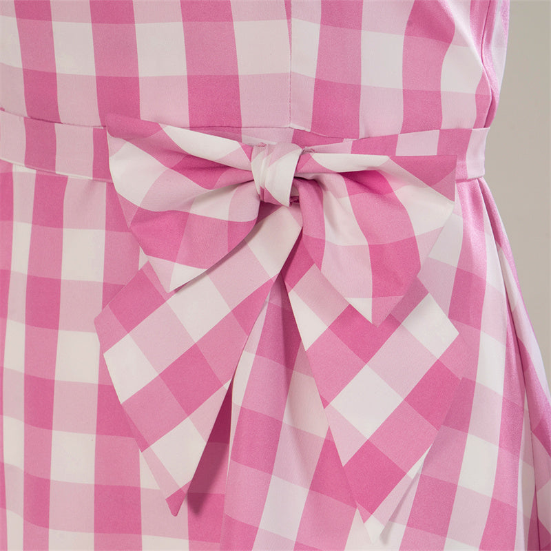 2023 Movie Barbie Beach Dress Margot Robbie Barbie Pink Short Cosplay Costume Outfit