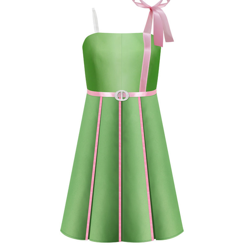2023 Movie Barbie Margot Robbie Cosplay Costume Barbie Beach Party Green Dress Swimwear