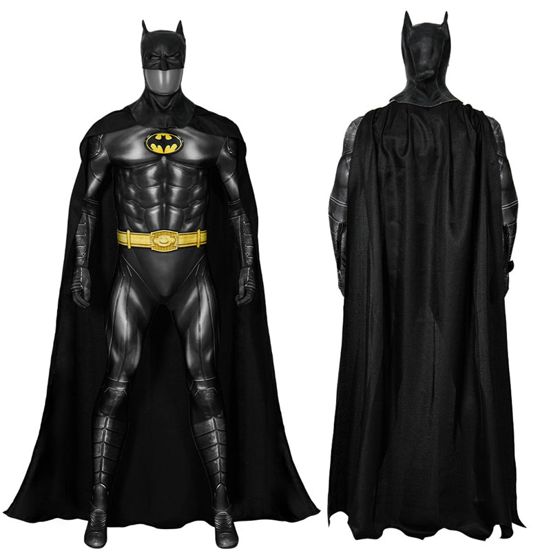 Movie The Flash Cosplay Costume Michael Keaton Batman Jumpsuit Cloak Halloween Party Suit