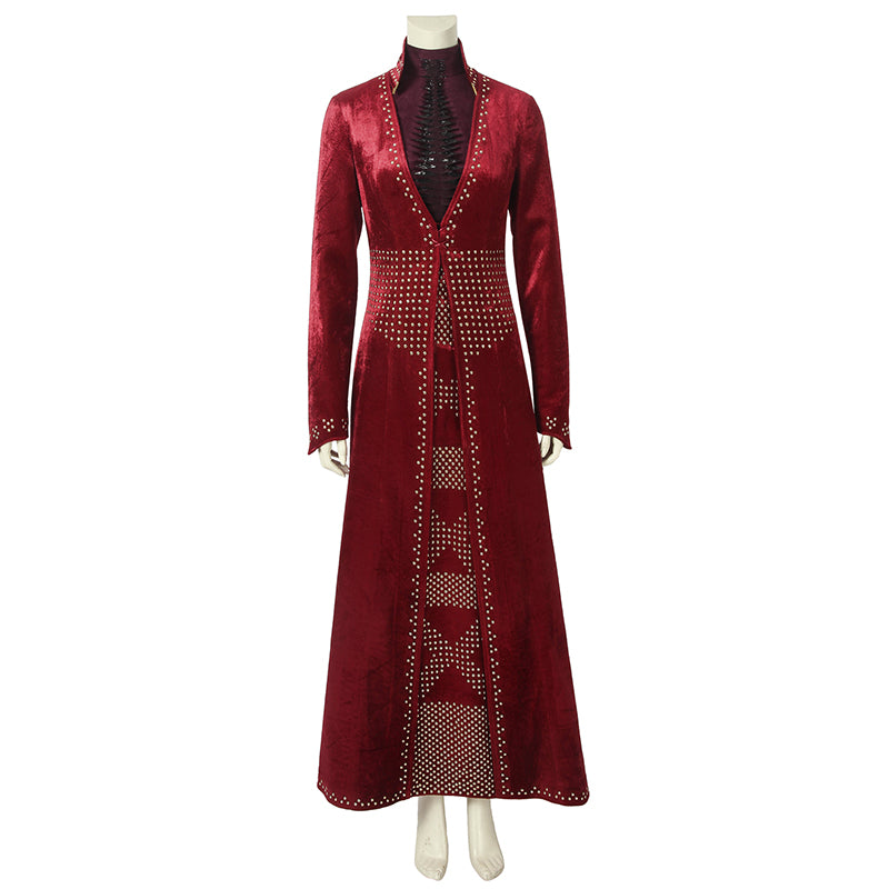 Cersei Lannister Cosplay Game of Thrones Season 8 Costume Red Queen Dress Suit