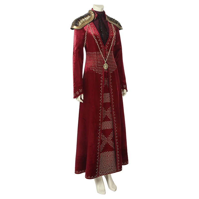 Cersei Lannister Cosplay Game of Thrones Season 8 Costume Red Queen Dress Suit