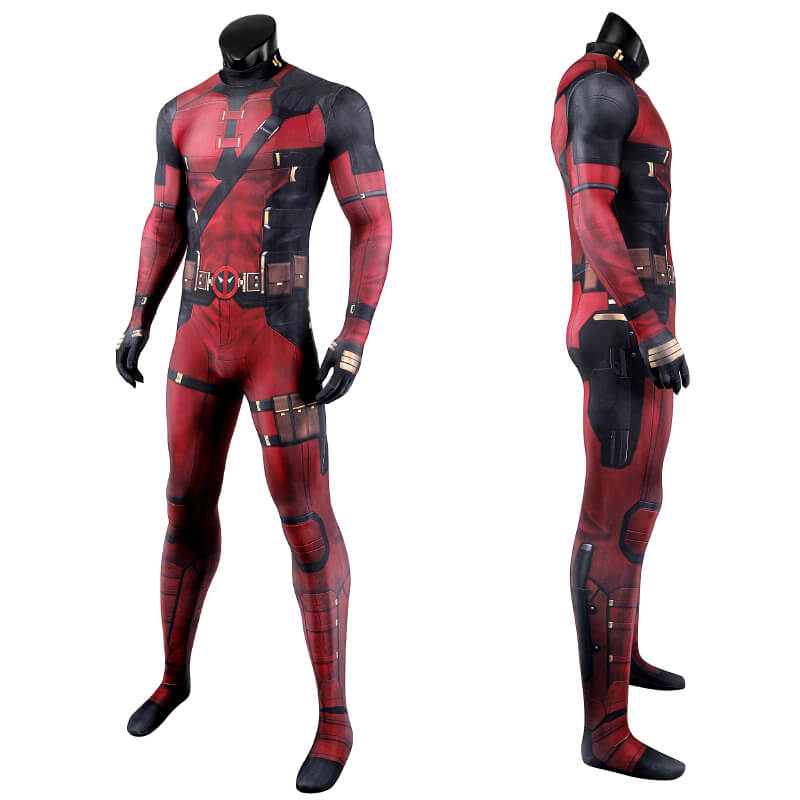 Deadpool Costume Adult Wade Wilson Halloween Bodysuit Deadpool Suit with Mask