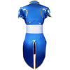 Street Fighter Chun Li Cosplay Costume Blue Cheongsam Dress Halloween Carnival Suit