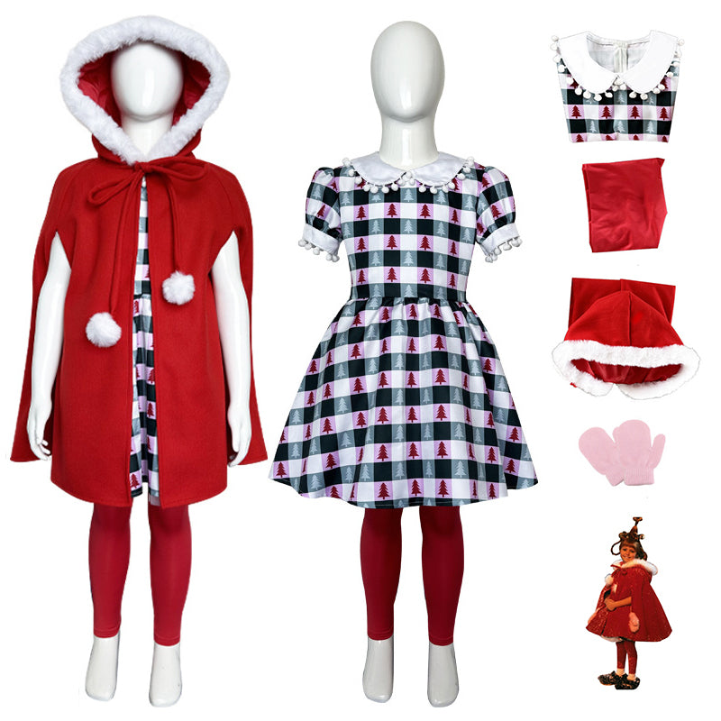 Cindy Lou Who Dress Whoville Grinch Dr Suess Cosplay Costume Christmas Dress Outfit