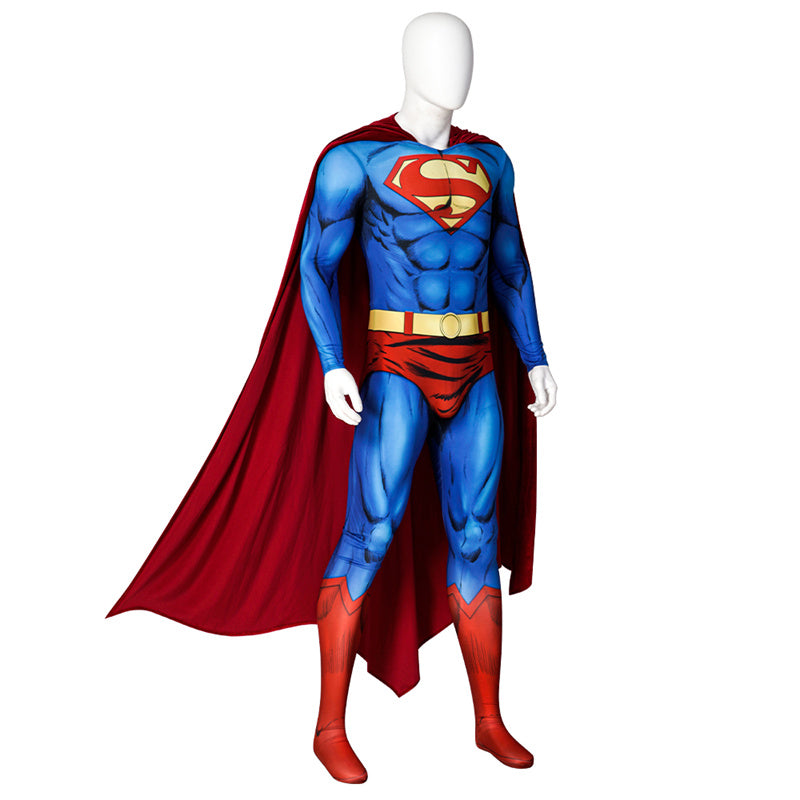 Action Comics Superman Cosplay Costume Superhero Superman Clark Kent Jumpsuit Cape Suit