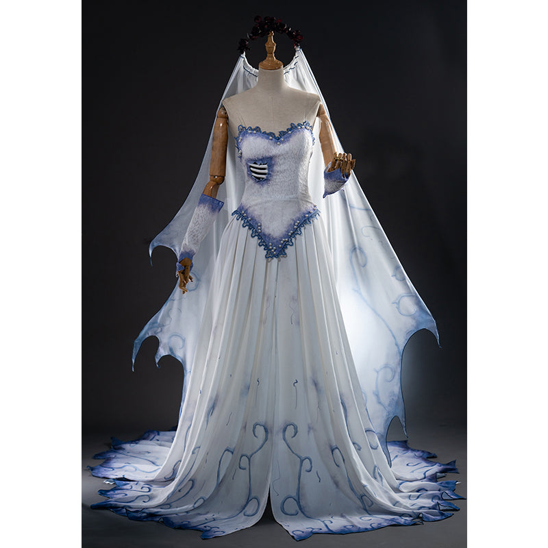 Corpse Bride Dress Tim Burton's Corpse Bride Emily Cosplay Costume Halloween Carnival Suit