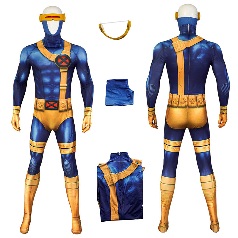 Animed X-men Cyclops Cosplay Costume Superhero Scott Summers Jumpsuit Halloween Carnival Suit