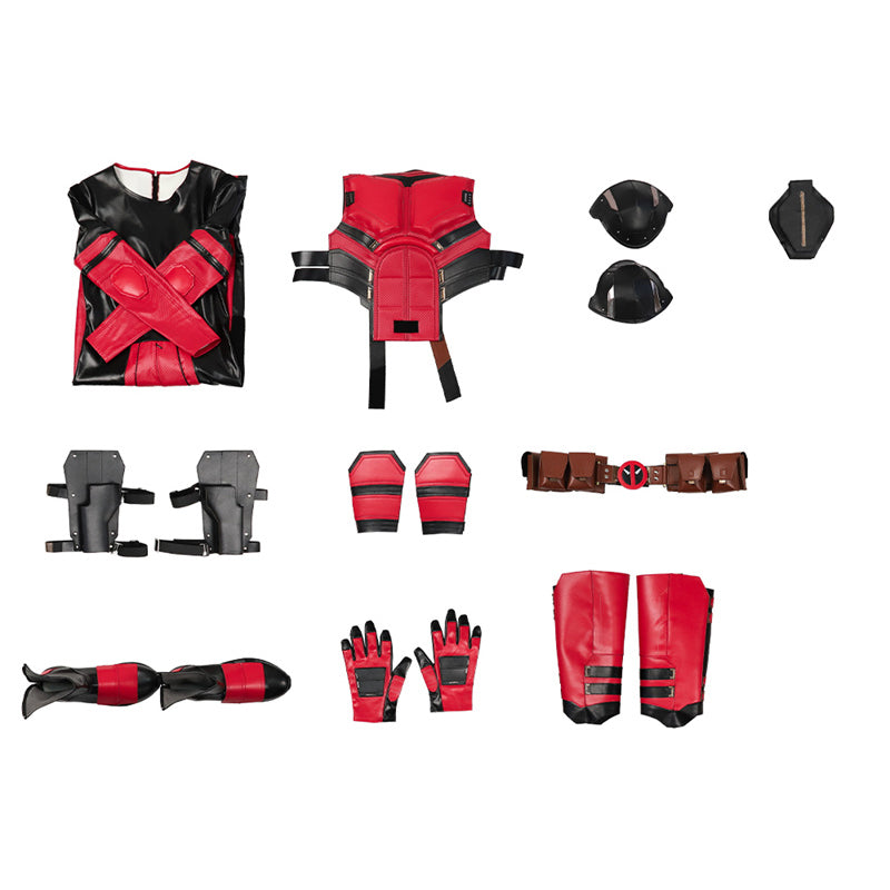 Deadpool 3 Cosplay Costume Superhero Deadpool Wade Wilson Red Suit Halloween Full Set