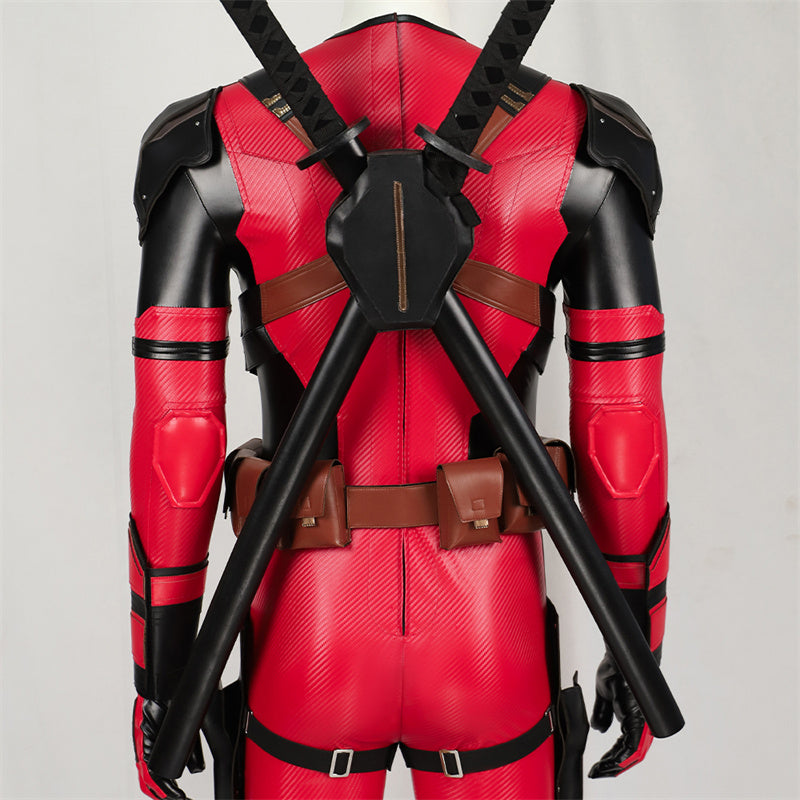 Deadpool 3 Cosplay Costume Superhero Deadpool Wade Wilson Red Suit Halloween Full Set