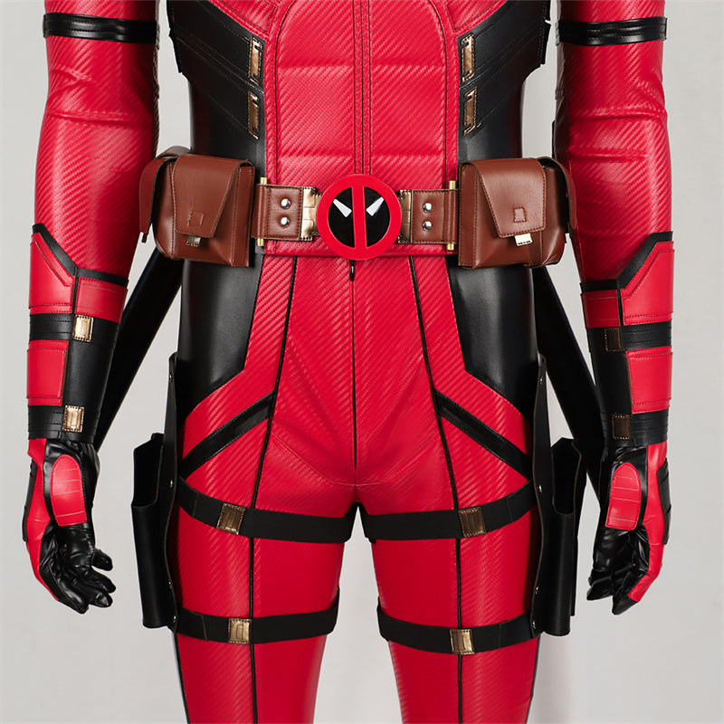 Deadpool 3 Cosplay Costume Superhero Deadpool Wade Wilson Red Suit Halloween Full Set