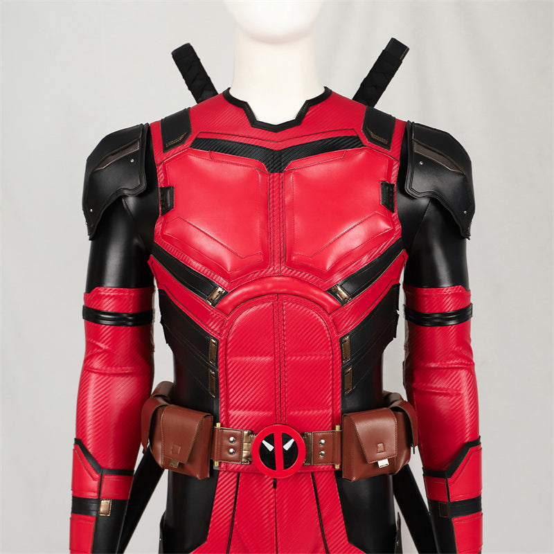 Deadpool 3 Cosplay Costume Superhero Deadpool Wade Wilson Red Suit Halloween Full Set