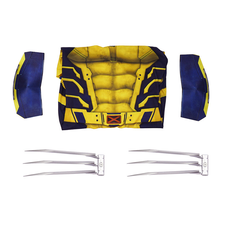 Deadpool 3 Wolverine Cosplay Costume Captain America Superhero Wolverine Jumpsuit With Claw Prop