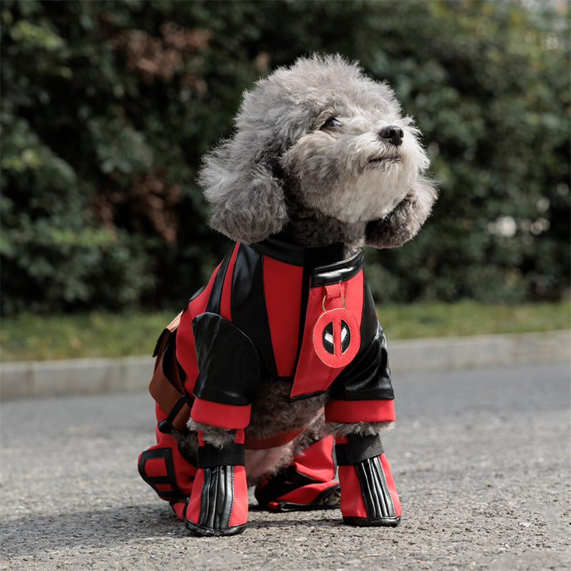 Deadpool 3 Dog Cosplay Costume Dogpool Puppy Suit Halloween Pet Dog Outfit