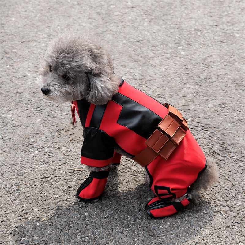 Deadpool 3 Dog Cosplay Costume Dogpool Puppy Suit Halloween Pet Dog Outfit