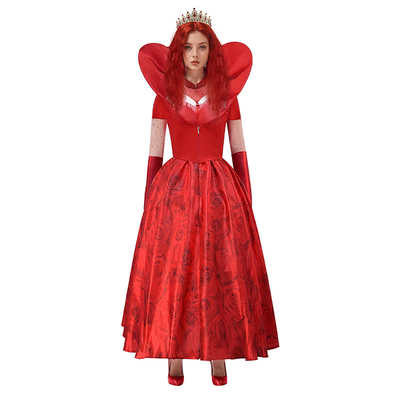 descendants red dress Descendants: The Rise of Red Cosplay Costume Queen of Hearts Red Dress Suit, XL / Female