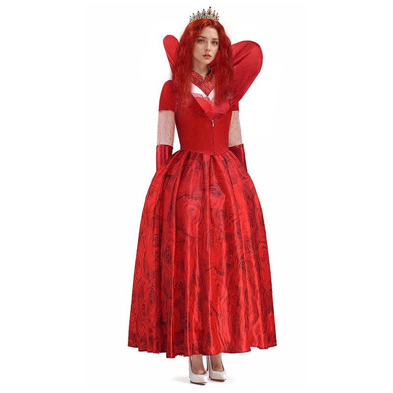 red dress halloween Descendants: The Rise of Red Cosplay Costume Queen of Hearts Red Dress – ACcosplay