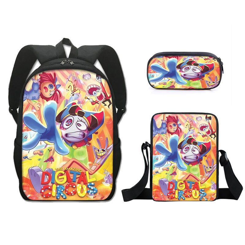 THE AMAZING DIGITAL CIRCUS Kids Backpack Schoolbag Pencilcase Travel  Rucksack