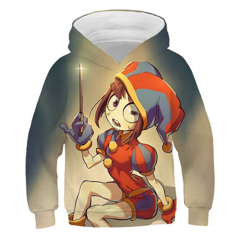 The Amazing Digital Circus Hoodie Pomni Cosplay Costume Kids Clown Halloween Hoodies