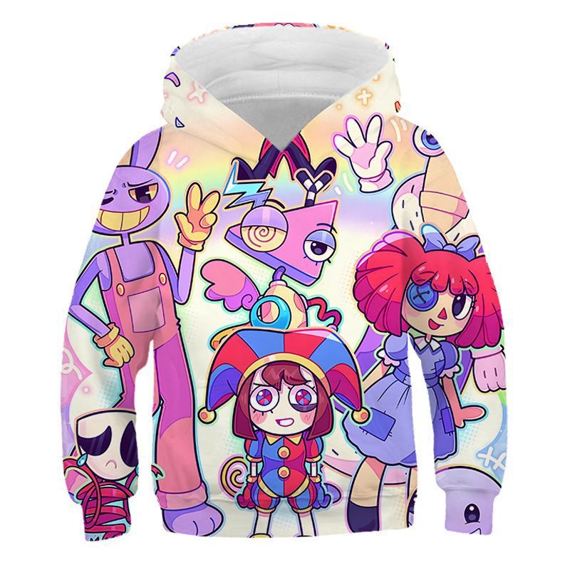 The Amazing Digital Circus Hoodie Pomni Cosplay Costume Kids Clown Halloween Hoodies