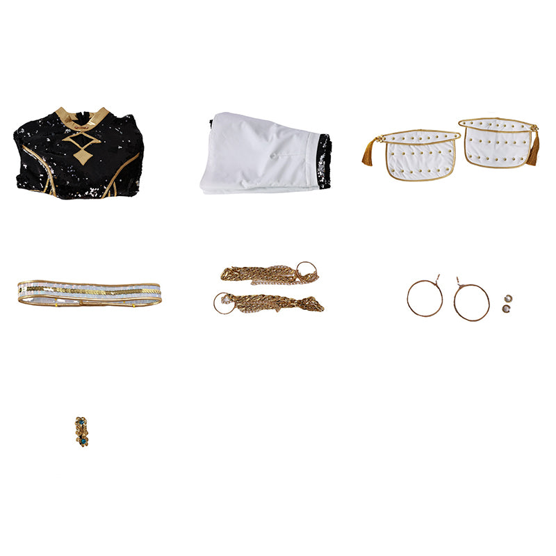 Kpop Demon Hunters Zoey Cosplay Costume Golden Black Golden Dance Halloween Suit ACcosplay