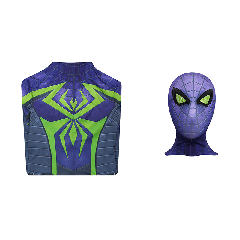Spider-Man 2 Miles Morales Cosplay Costume Purple Reign Suit Jumpsuit ACcosplay