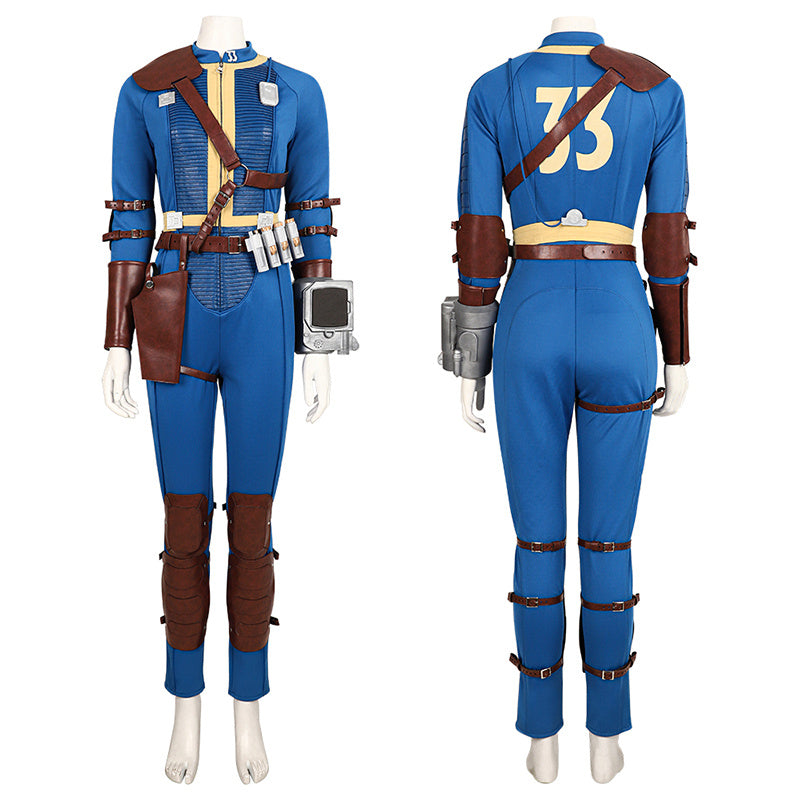 Female Fallout Lucy Cosplay Costume Vault 33 Jumpsuit Vault Dweller Blue Uniform