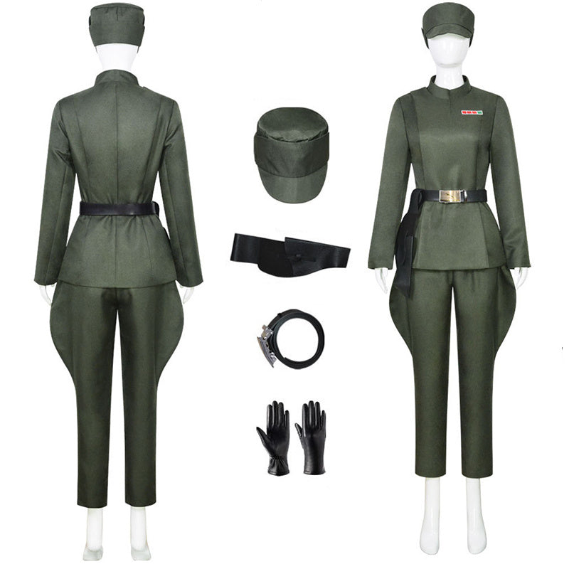 Star Wars Female Imperial Officer Cosplay Costume Imperial Military Uniform Green Suit