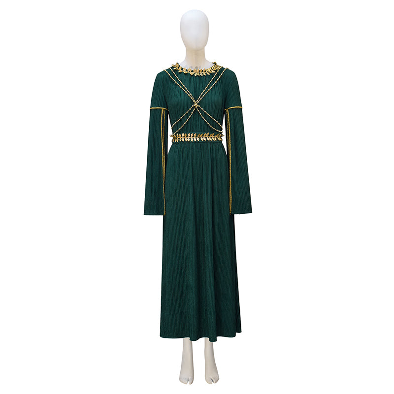 Galadriel Green Dress The Rings of Power Season 2 Cosplay Costume Halloween Suit, M / Female Galadriel Green Dress The Rings of Power Season 2 Cosplay Costume Halloween Suit, M / Female