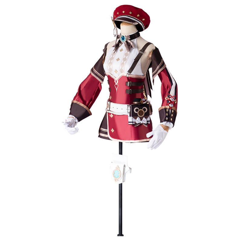 Genshin Impact Charlotte Cosplay Costume Game Fontaine Reporter Uniform Halloween Party Outfit