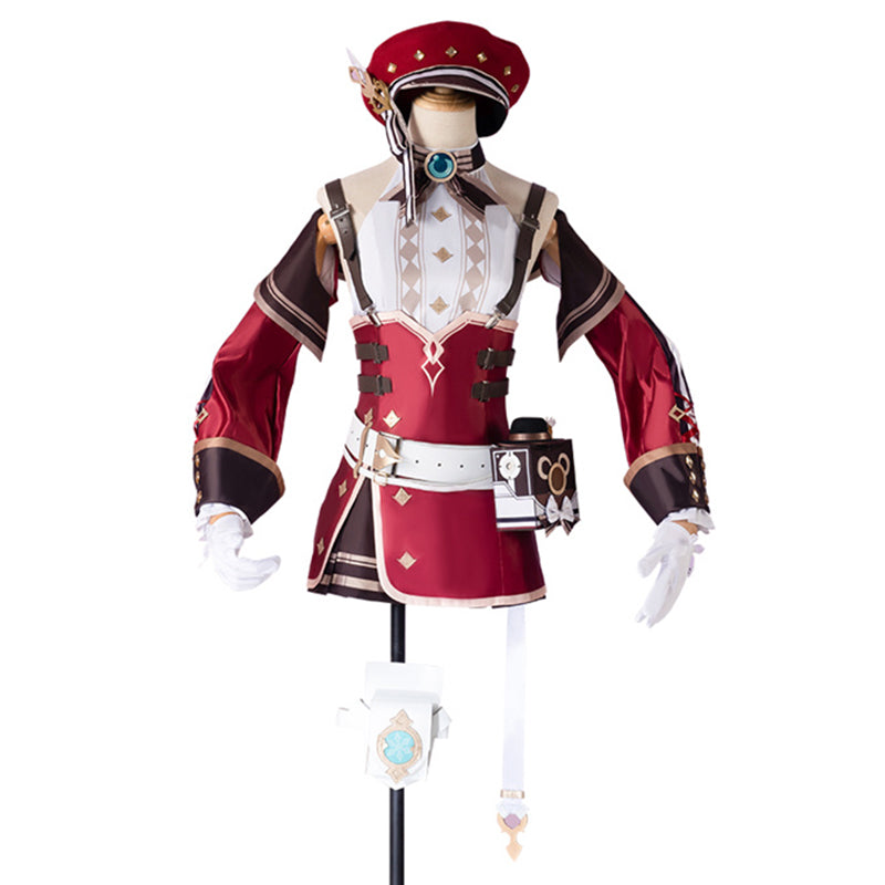 Genshin Impact Charlotte Cosplay Costume Game Fontaine Reporter Uniform Halloween Party Outfit