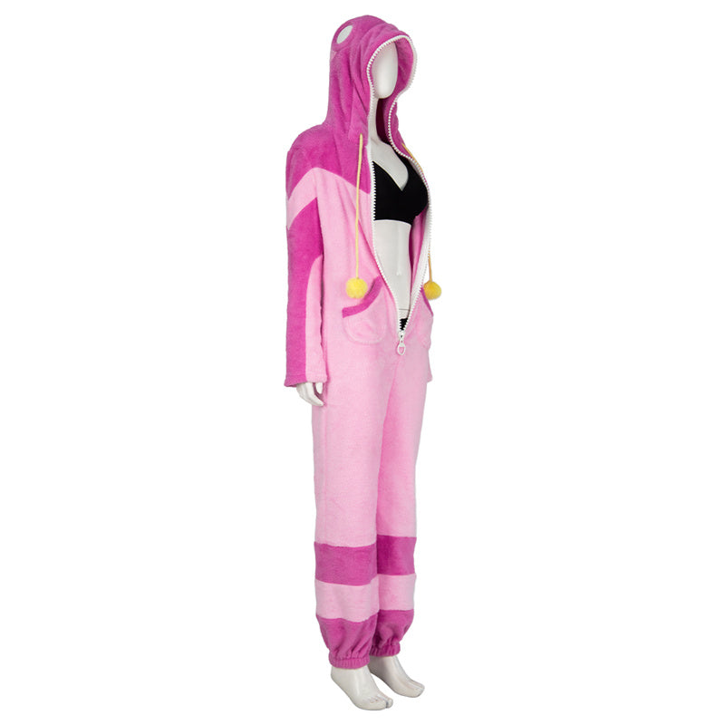 SF 6 Han Juri Cosplay Costume Street Fighter Juri Pink Jumpsuit Halloween Pajama