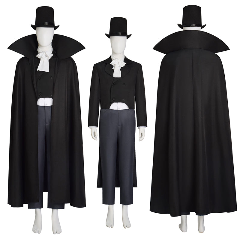 Haunted Mansion Costume The Hat Box Ghost Cosplay Outfit Halloween Carnival Suit