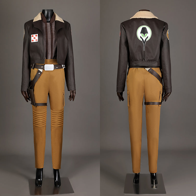 Hera Syndulla Cosplay Star Wars Ahsoka Tano Costume Brown Leather Suit