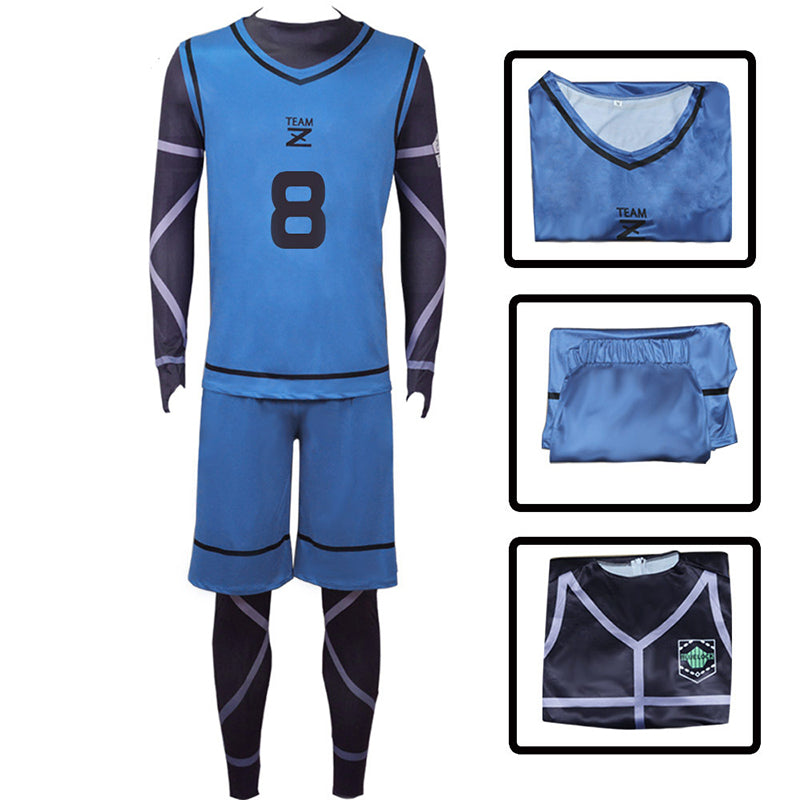 BLUE LOCK Isagi Yoichi Cosplay Costume Anime Football Sports Uniform Halloween Party Suit