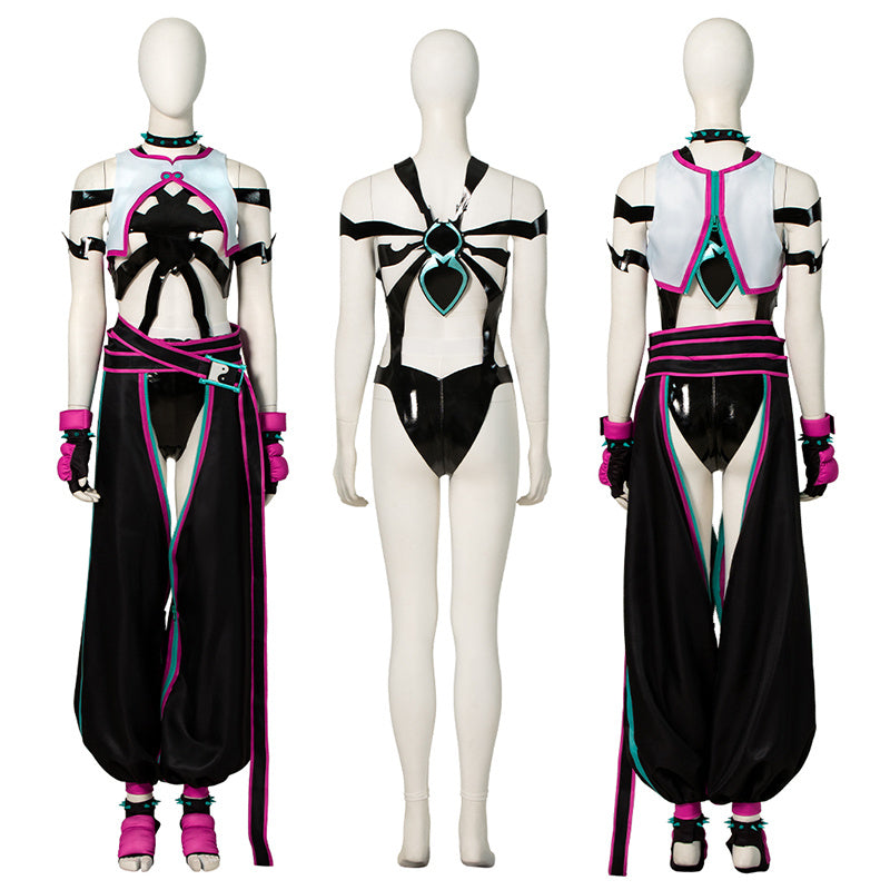 SF Juri Han Cosplay Street Fighter 6 Juri Costume Uniform Hollow Version