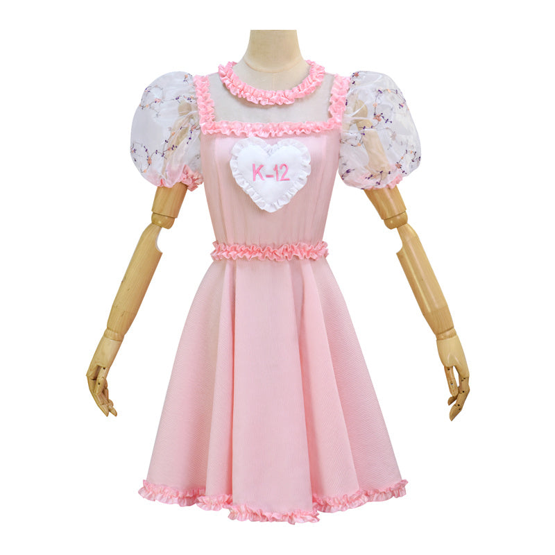 K-12 Dress Melanie Martinez K 12 Cosplay Costume K-12 Crybaby Dress White Embroider Sleeves