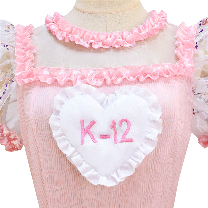 K-12 Dress Melanie Martinez K 12 Cosplay Costume K-12 Crybaby Dress White Embroider Sleeves