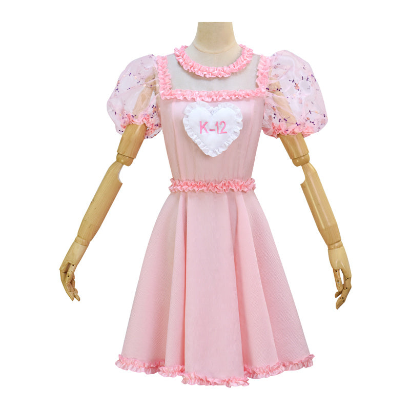 K-12 Dress Melanie Martinez K 12 Cosplay Costume K-12 Crybaby Dress Pink Embroider Sleeves