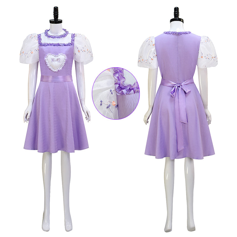 K-12 Purple Dress Melanie Martinez K 12 Cosplay Costume White Embroider Sleeves