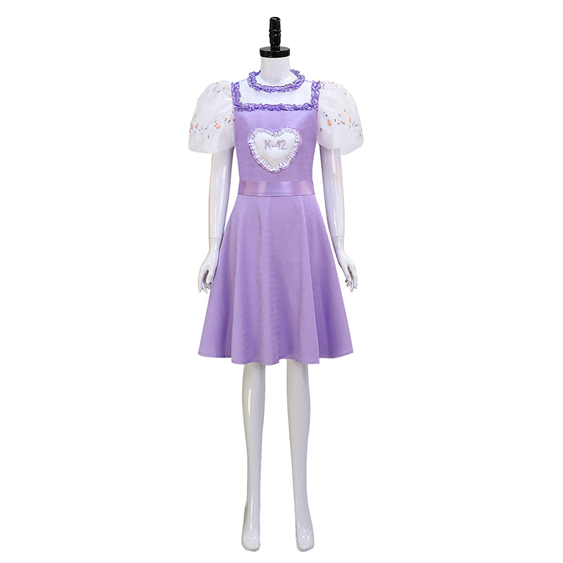 K-12 Purple Dress Melanie Martinez K 12 Cosplay Costume White Embroider Sleeves