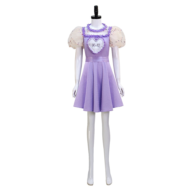 K-12 Purple Dress Melanie Martinez K 12 Cosplay Costume Beige Embroider Sleeves