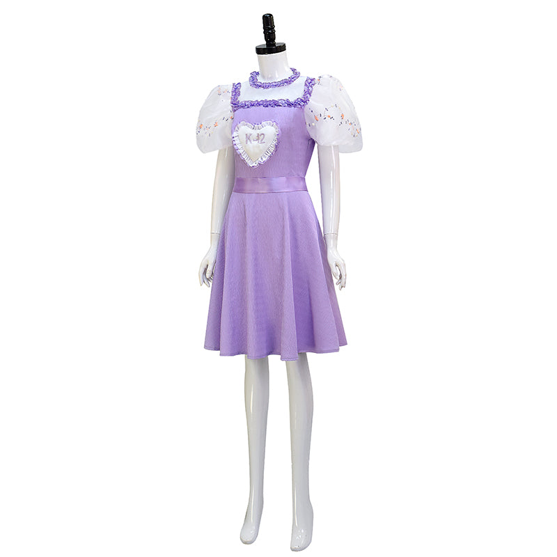 K-12 Purple Dress Melanie Martinez K 12 Cosplay Costume White Embroider Sleeves