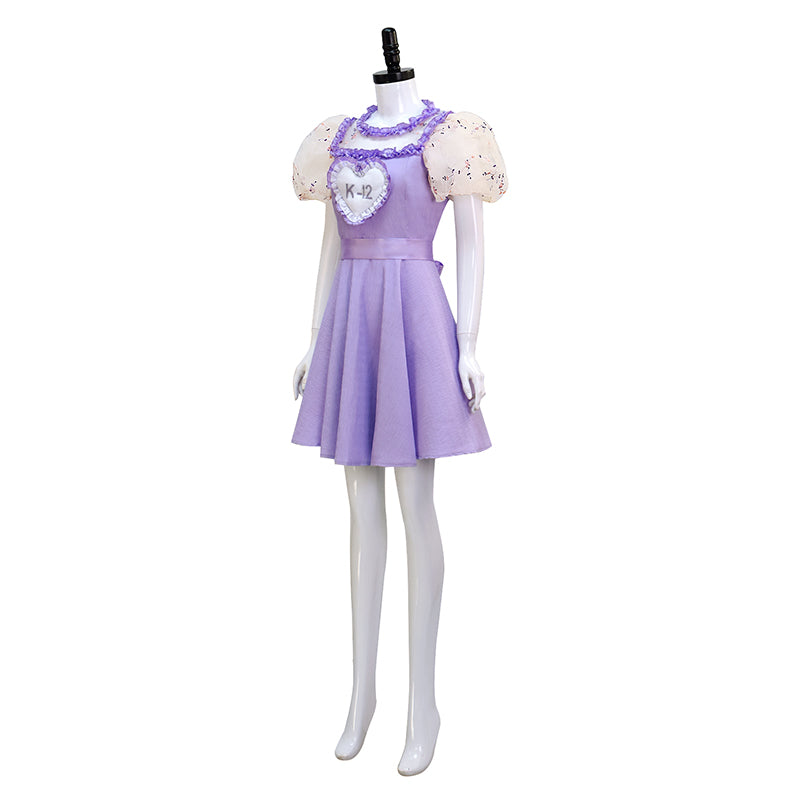 K-12 Purple Dress Melanie Martinez K 12 Cosplay Costume Beige Embroider Sleeves