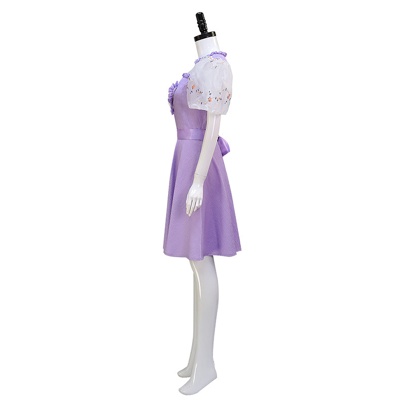 K-12 Purple Dress Melanie Martinez K 12 Cosplay Costume White Embroider Sleeves